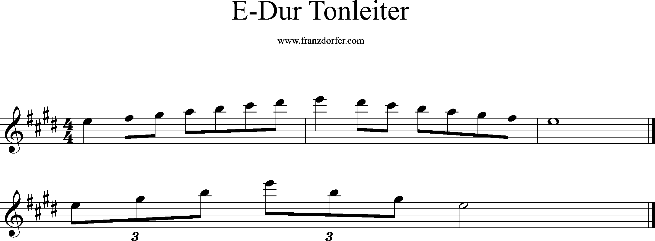 e-dur tonleiter, e2-e3